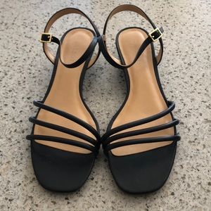 Talbots Navy Flat Wedge Sandal EUC